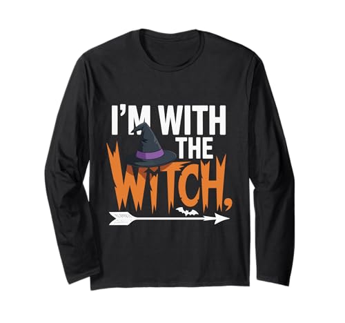 Halloween-Shirts für Männer I'm with The Witch Lustiges Halloween Langarmshirt Halloween-Shirts für Männer I'm with The Witch Lustiges Halloween Langarmshirt von Halloween Couples Funny Witch Matching Men Husband