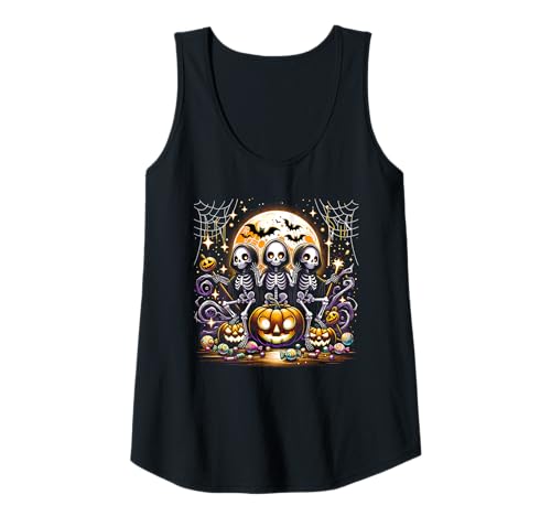 Damen Halloween Skelette Schädel Gruselige Gruselige Grafik Tank Top Damen Halloween Skelette Schädel Gruselige Gruselige Grafik Tank Top von Halloween Creepy Outfits Adults Kids
