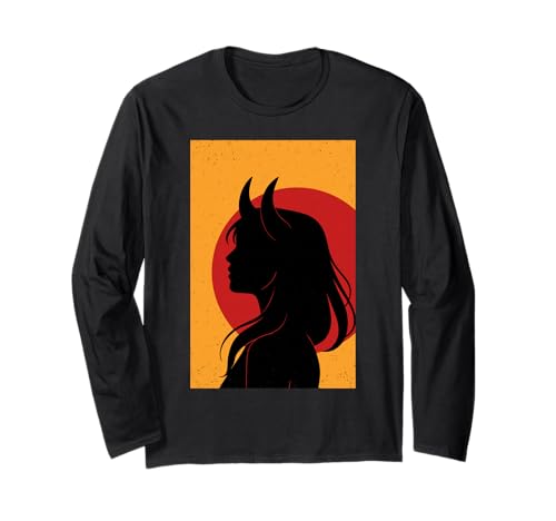 Demon Girl Halloween Goth Gothic Gruselige Jahreszeit Frauen Langarmshirt Demon Girl Halloween Goth Gothic Gruselige Jahreszeit Frauen Langarmshirt von Halloween Demon Girl Spooky Season Women
