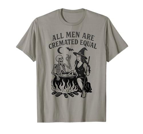All Men Are Cremated Equal T-Shirt mit Witch Cauldron-Grafik T-Shirt All Men Are Cremated Equal T-Shirt mit Witch Cauldron-Grafik T-Shirt von Halloween Designs
