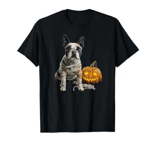 Boston Terrier Hund Mama Happy Halloween Männer Frauen T-Shirt Boston Terrier Hund Mama Happy Halloween Männer Frauen T-Shirt von Halloween Dog Lover Owner Boston Terrier Mummy