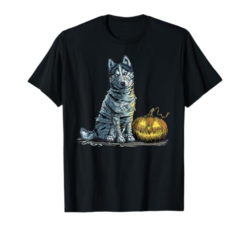 Husky Dog Mummy Happy Halloween Herren Damen T-Shirt Husky Dog Mummy Happy Halloween Herren Damen T-Shirt von Halloween Dog Lover Owner Husky Mummy