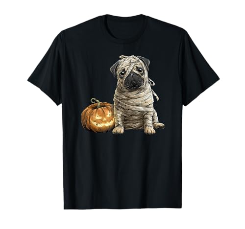 Mops Hund Mama Happy Halloween Männer Frauen T-Shirt Mops Hund Mama Happy Halloween Männer Frauen T-Shirt von Halloween Dog Lover Owner Pug Mummy