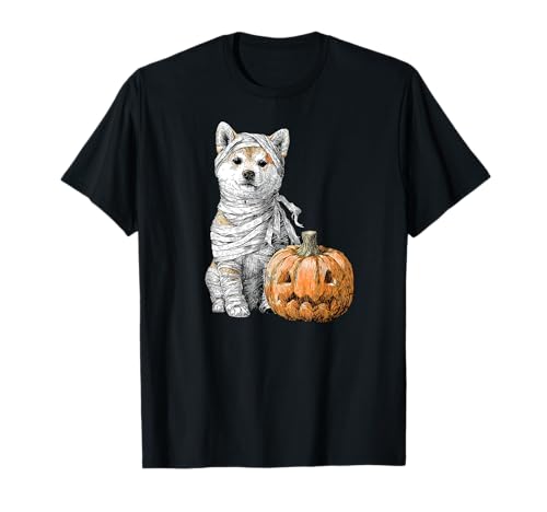 Shiba Dog Mummy Happy Halloween Herren Damen T-Shirt Shiba Dog Mummy Happy Halloween Herren Damen T-Shirt von Halloween Dog Lover Owner Shiba Mummy