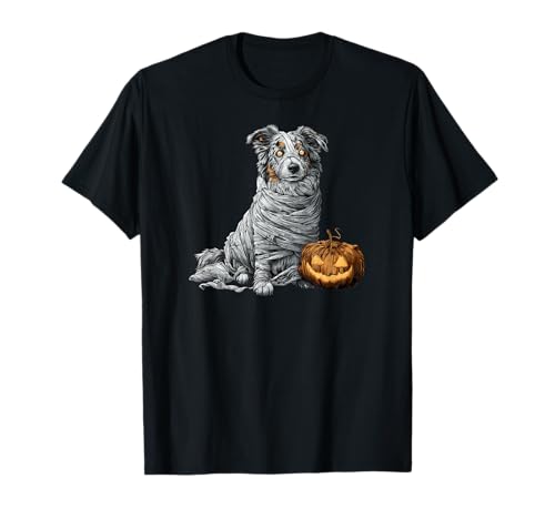 Australian Shepherd Dog Mummy Happy Halloween Herren Damen T-Shirt Australian Shepherd Dog Mummy Happy Halloween Herren Damen T-Shirt von Halloween Dog Owner Australian Shepherd Mummy