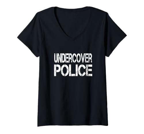 Damen Undercover Police Lustiges Halloween-Kostüm T-Shirt mit V-Ausschnitt Damen Undercover Police Lustiges Halloween-Kostüm T-Shirt mit V-Ausschnitt von Halloween Easy Peasy Costume