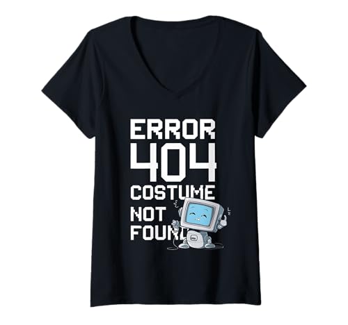Damen Error 404 Kostüm Nicht gefunden Lustiger Halloween-Geek passend T-Shirt mit V-Ausschnitt Damen Error 404 Kostüm Nicht gefunden Lustiger Halloween-Geek passend T-Shirt mit V-Ausschnitt von Halloween Error 404 Costume Apparel Geek Matching
