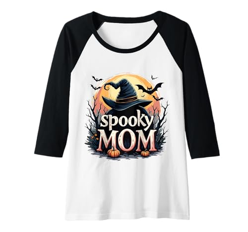 Damen Spooky Mom Hexenhut Halloween Raglan Damen Spooky Mom Hexenhut Halloween Raglan von Halloween Familie Mama Humor