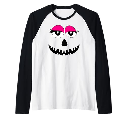 Lustige gruselige gruselige Süßigkeiten Halloween Gesicht Kürbis Gesicht Frauen Raglan Lustige gruselige gruselige Süßigkeiten Halloween Gesicht Kürbis Gesicht Frauen Raglan von Halloween Family Matching Shirts Apparel