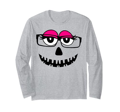 Lustiges gruseliges gruseliges Gesicht Kürbisgesicht Halloween Frauen Langarmshirt Lustiges gruseliges gruseliges Gesicht Kürbisgesicht Halloween Frauen Langarmshirt von Halloween Family Matching Shirts Apparel