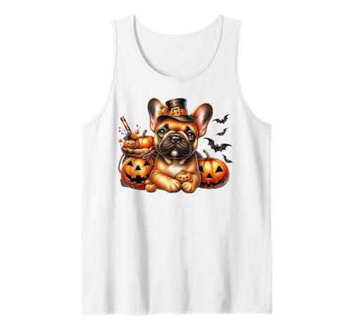 White Halloween French Bulldog Must Haves for Girls Frenchie Tank Top von Halloween Frenchie Gifts For French Bulldog Lovers