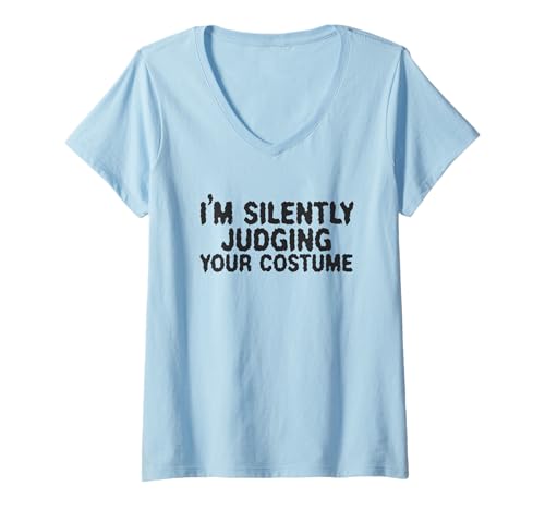 Damen Ich urteile schweigend über Dein Kostüm lustig T-Shirt mit V-Ausschnitt Damen Ich urteile schweigend über Dein Kostüm lustig T-Shirt mit V-Ausschnitt von Halloween Fun Humor Costume Lover