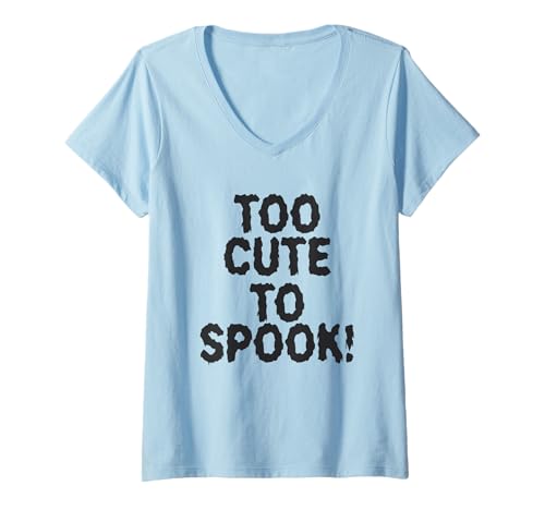 Damen Lustiges Halloween-Design „Too Cute to Spook“ T-Shirt mit V-Ausschnitt Damen Lustiges Halloween-Design „Too Cute to Spook“ T-Shirt mit V-Ausschnitt von Halloween Fun Kids Cute Spooky Vibes