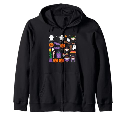 Gruselige Halloween-Geisterhexe, Kürbisfledermaus, Herren, Damen und Kinder Kapuzenjacke Gruselige Halloween-Geisterhexe, Kürbisfledermaus, Herren, Damen und Kinder Kapuzenjacke von Halloween Fun