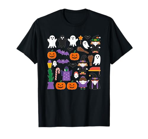 Gruselige Halloween-Geisterhexe, Kürbisfledermaus, Herren, Damen und Kinder T-Shirt Gruselige Halloween-Geisterhexe, Kürbisfledermaus, Herren, Damen und Kinder T-Shirt von Halloween Fun