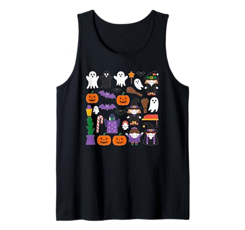 Gruselige Halloween-Geisterhexe, Kürbisfledermaus, Herren, Damen und Kinder Tank Top Gruselige Halloween-Geisterhexe, Kürbisfledermaus, Herren, Damen und Kinder Tank Top von Halloween Fun