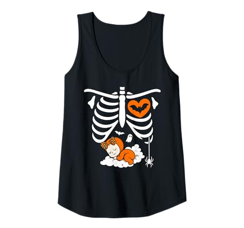 Damen Halloween Lustiges Kostüm Schwangere Frau Kürbis Rippenkäfig Tank Top Damen Halloween Lustiges Kostüm Schwangere Frau Kürbis Rippenkäfig Tank Top von Halloween Funny Costume Pregnant Woman Pumpkin
