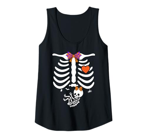 Damen Kostüm Schwangere Frau Skelett Halloween Schwangerschaft Mädchen Tank Top Damen Kostüm Schwangere Frau Skelett Halloween Schwangerschaft Mädchen Tank Top von Halloween Funny Costume Pregnant Woman Pumpkin