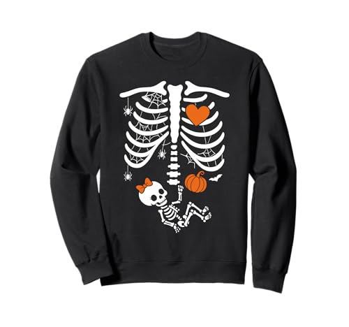 Kostüm Schwangere Frau Skelett Halloween Schwangerschaft Mädchen Sweatshirt Kostüm Schwangere Frau Skelett Halloween Schwangerschaft Mädchen Sweatshirt von Halloween Funny Costume Pregnant Woman Pumpkin