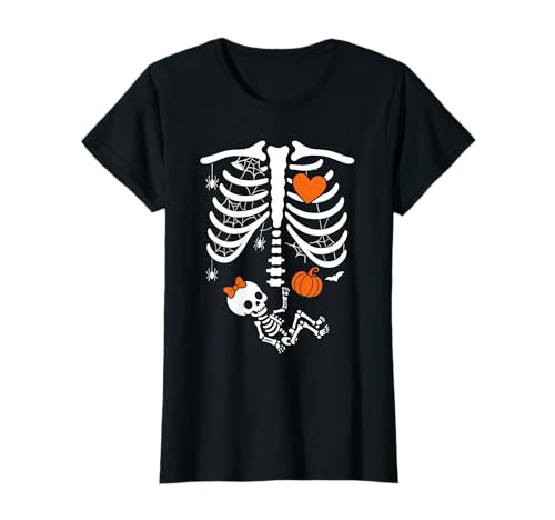 Kostüm Schwangere Frau Skelett Halloween Schwangerschaft Mädchen T-Shirt Kostüm Schwangere Frau Skelett Halloween Schwangerschaft Mädchen T-Shirt von Halloween Funny Costume Pregnant Woman Pumpkin