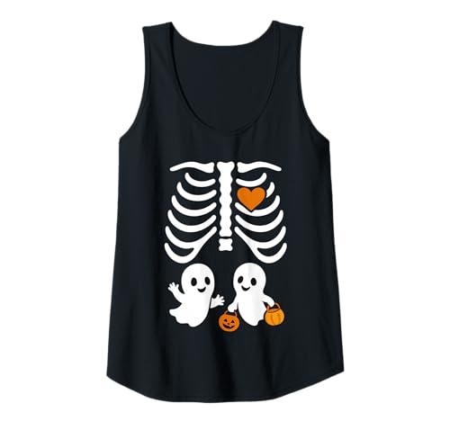 Damen Lustiges Halloween-Kostüm für Schwangere Mutter, Zwillinge, Kürbis-Rippenkäfig Tank Top Damen Lustiges Halloween-Kostüm für Schwangere Mutter, Zwillinge, Kürbis-Rippenkäfig Tank Top von Halloween Funny Costume Pregnant Woman Twins
