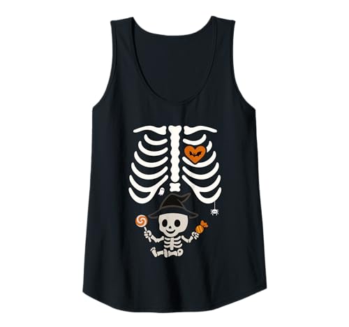 Damen Halloween Lustiges Kostüm Schwangere Frau Kürbis Rippenkäfig Tank Top Damen Halloween Lustiges Kostüm Schwangere Frau Kürbis Rippenkäfig Tank Top von Halloween Funny Costume Pregnant Woman