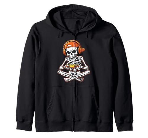 Lustiges Skelett Gamer Halloween Video Gaming Jungen Herren Kinder Kapuzenjacke Lustiges Skelett Gamer Halloween Video Gaming Jungen Herren Kinder Kapuzenjacke von Halloween Game Humor Costume Funny Skeleton