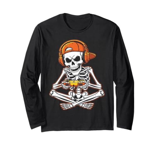 Lustiges Skelett Gamer Halloween Video Gaming Jungen Herren Kinder Langarmshirt Lustiges Skelett Gamer Halloween Video Gaming Jungen Herren Kinder Langarmshirt von Halloween Game Humor Costume Funny Skeleton