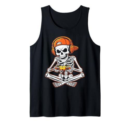 Lustiges Skelett Gamer Halloween Video Gaming Jungen Herren Kinder Tank Top Lustiges Skelett Gamer Halloween Video Gaming Jungen Herren Kinder Tank Top von Halloween Game Humor Costume Funny Skeleton