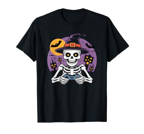 Skelett Gamer Hexenhut Halloween Video Gaming Jungen Kinder T-Shirt Skelett Gamer Hexenhut Halloween Video Gaming Jungen Kinder T-Shirt von Halloween Gamer Skeleton Spooky Costume Outfit