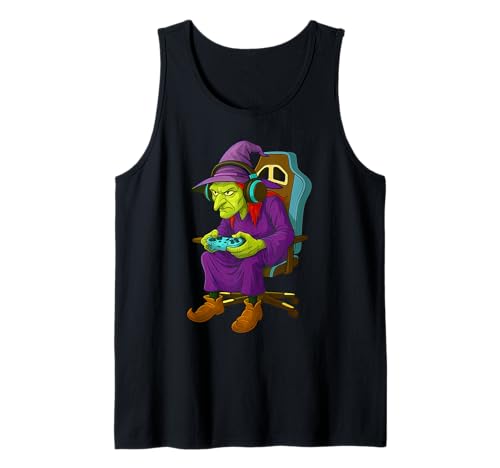 Gamer Halloween Hexe Gruseliges Gaming Videospiel Jungen Mädchen Tank Top Gamer Halloween Hexe Gruseliges Gaming Videospiel Jungen Mädchen Tank Top von Halloween Gamers Video Game Fans