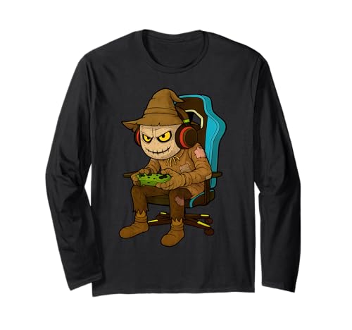 Gamer Halloween Scarecrow Scary Gaming Videospiel Jungen Mädchen Langarmshirt Gamer Halloween Scarecrow Scary Gaming Videospiel Jungen Mädchen Langarmshirt von Halloween Gamers Video Game Fans