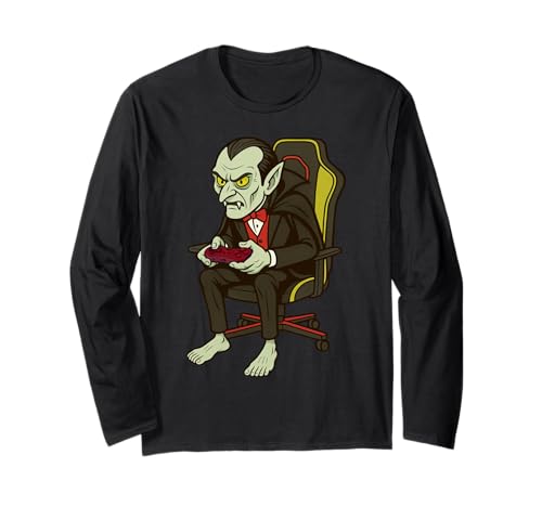 Gamer Halloween Vampir Gruseliges Gaming Videospiel Jungen Mädchen Langarmshirt Gamer Halloween Vampir Gruseliges Gaming Videospiel Jungen Mädchen Langarmshirt von Halloween Gamers Video Game Fans