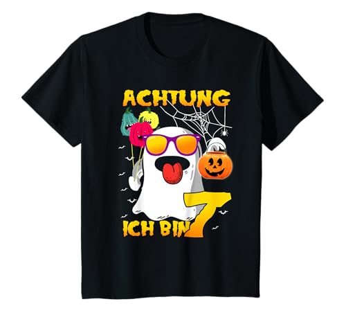 Kinder Halloween Geister 7. Geburtstag Junge Mädchen 7 Jahre Kostüm T-Shirt Kinder Halloween Geister 7. Geburtstag Junge Mädchen 7 Jahre Kostüm T-Shirt von Halloween Geburtstag
