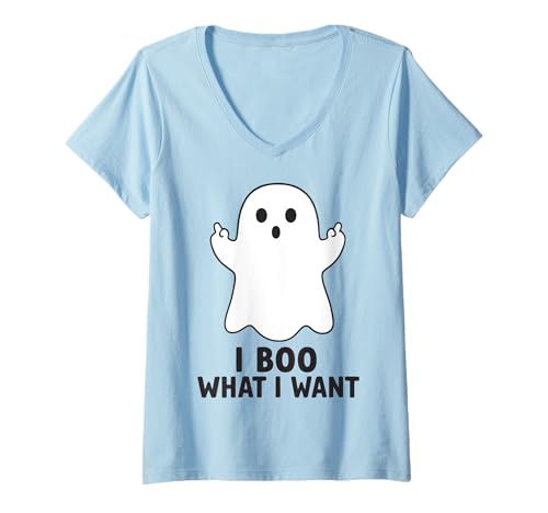 Damen I Boo What I Want Lustig Halloween Geist T-Shirt mit V-Ausschnitt Damen I Boo What I Want Lustig Halloween Geist T-Shirt mit V-Ausschnitt von Halloween Geist Lustig