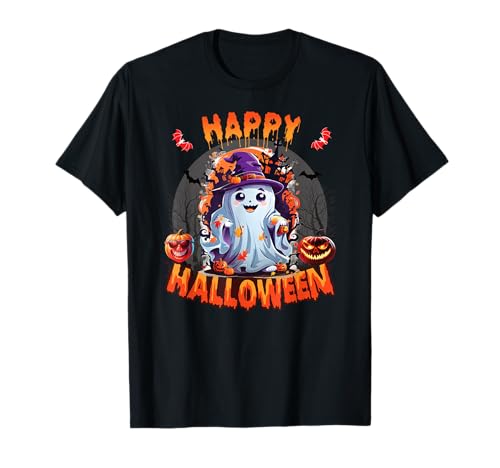 Geister Kostüm süßer Geist Fun Halloween Kinder Kürbis T-Shirt von Halloween Geister Gespenst Mädchen & Damen