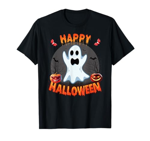 Geister Kostüm süßer Geist Fun Halloween Kinder Kürbis T-Shirt von Halloween Geister Gespenst Mädchen & Damen