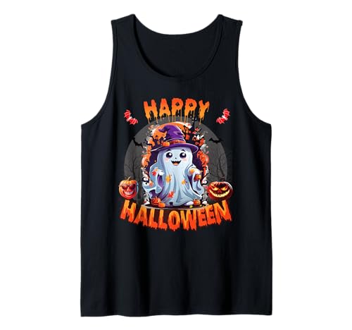 Geister Kostüm süßer Geist Fun Halloween Kinder Kürbis Tank Top von Halloween Geister Gespenst Mädchen & Damen