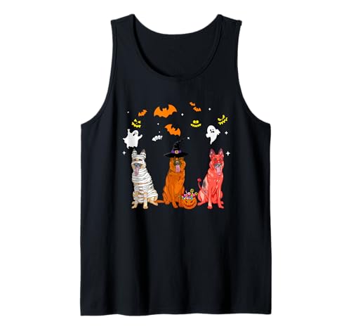 Halloween Deutscher Schäferhund Liebhaber Mama Hexe Dämon Tank Top von Halloween German Shepherd Dogs Lovers Costume