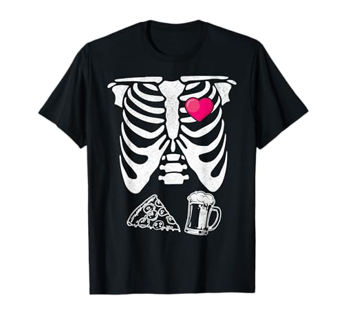Halloween Skelett Kostüm Schwangere Schwanger Bier Damen T-Shirt von Halloween Geschenk Co.