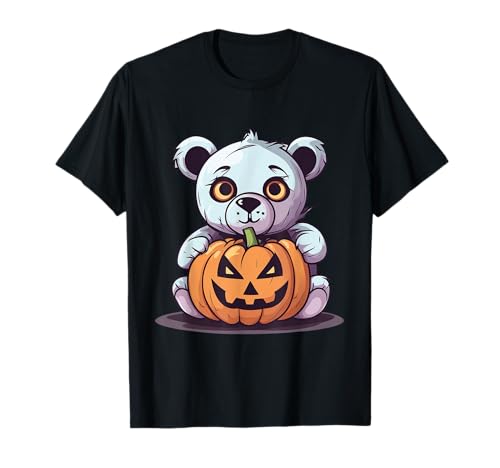 Süßer Halloween Teddybär Kürbis Kind Teddy Bären Kinder T-Shirt von Halloween Geschenke Kinder Grusel Geschenkideen