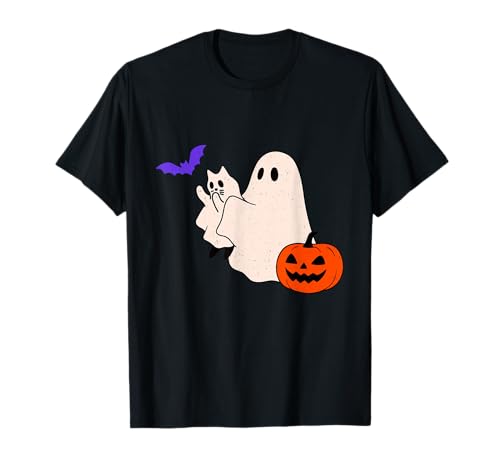 Geisterkatze, Fledermaus, Kürbis, Halloween, gruselige Jahreszeit, Herren, Damen, Kinder T-Shirt Geisterkatze, Fledermaus, Kürbis, Halloween, gruselige Jahreszeit, Herren, Damen, Kinder T-Shirt von Halloween Ghost Bats Cat Lover Men Women Kids