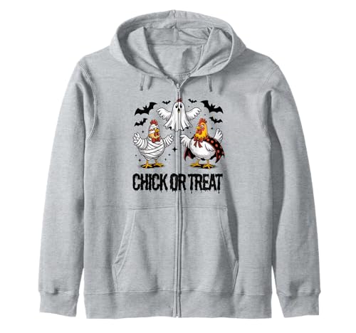 Lustiges Küken oder Leckerli Halloween Gruseljahresgeschenk Männer Frauen Kapuzenjacke von Halloween Ghost Chicken Fall Vibes Graphic Design