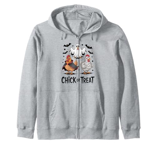 Lustiges Küken oder Leckerli Halloween Gruseljahresgeschenk Männer Frauen Kapuzenjacke von Halloween Ghost Chicken Fall Vibes Graphic Design