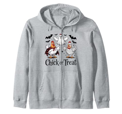 Lustiges Küken oder Leckerli Halloween Gruseljahresgeschenk Männer Frauen Kapuzenjacke von Halloween Ghost Chicken Fall Vibes Graphic Design