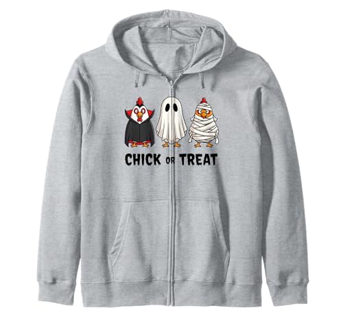 Lustiges Küken oder Leckerli Halloween Gruseljahresgeschenk Männer Frauen Kapuzenjacke von Halloween Ghost Chicken Fall Vibes Graphic Design