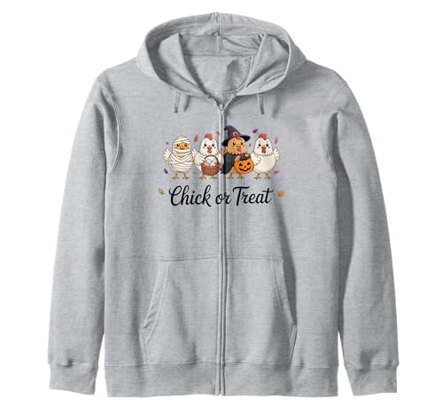 Lustiges Küken oder Leckerli Halloween Gruseljahresgeschenk Männer Frauen Kapuzenjacke von Halloween Ghost Chicken Fall Vibes Graphic Design