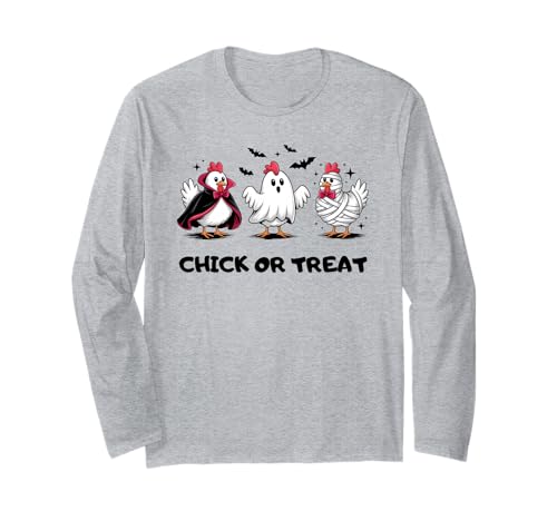 Lustiges Küken oder Leckerli Halloween Gruseljahresgeschenk Männer Frauen Langarmshirt Lustiges Küken oder Leckerli Halloween Gruseljahresgeschenk Männer Frauen Langarmshirt von Halloween Ghost Chicken Fall Vibes Graphic Design