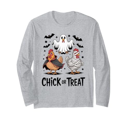 Lustiges Küken oder Leckerli Halloween Gruseljahresgeschenk Männer Frauen Langarmshirt Lustiges Küken oder Leckerli Halloween Gruseljahresgeschenk Männer Frauen Langarmshirt von Halloween Ghost Chicken Fall Vibes Graphic Design