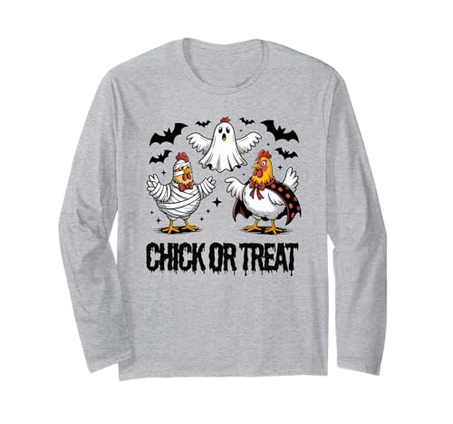Lustiges Küken oder Leckerli Halloween Gruseljahresgeschenk Männer Frauen Langarmshirt Lustiges Küken oder Leckerli Halloween Gruseljahresgeschenk Männer Frauen Langarmshirt von Halloween Ghost Chicken Fall Vibes Graphic Design
